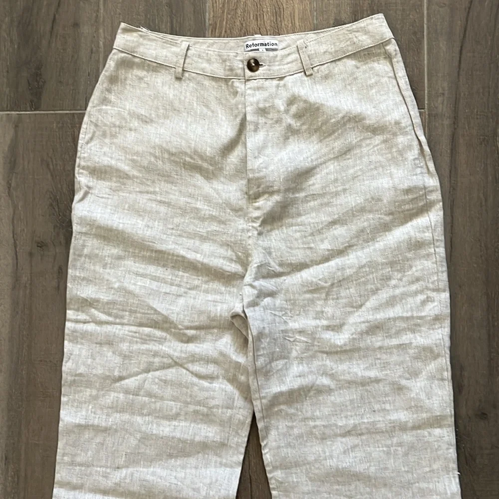 NEW Reformation Freddie Wide Leg Linen Pants 10